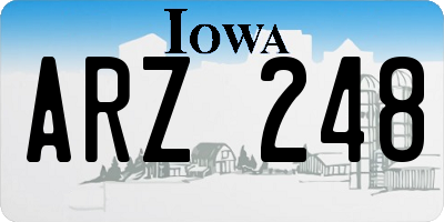 IA license plate ARZ248