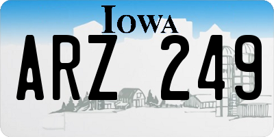 IA license plate ARZ249