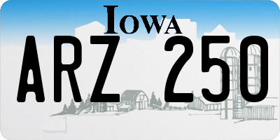 IA license plate ARZ250