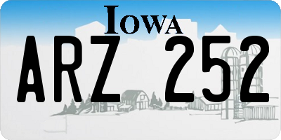 IA license plate ARZ252
