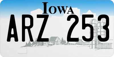 IA license plate ARZ253