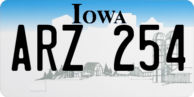 IA license plate ARZ254