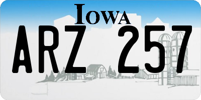 IA license plate ARZ257