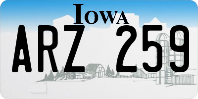 IA license plate ARZ259