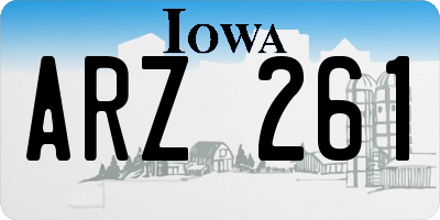IA license plate ARZ261