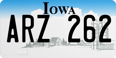 IA license plate ARZ262