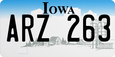 IA license plate ARZ263