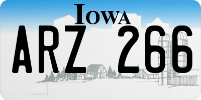 IA license plate ARZ266