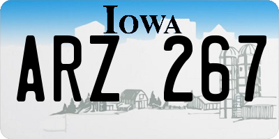 IA license plate ARZ267