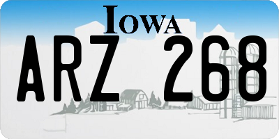 IA license plate ARZ268