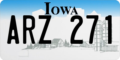 IA license plate ARZ271