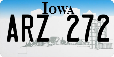 IA license plate ARZ272