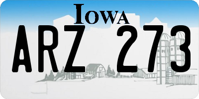 IA license plate ARZ273