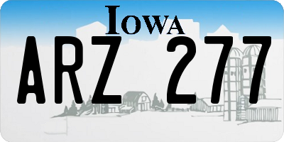 IA license plate ARZ277