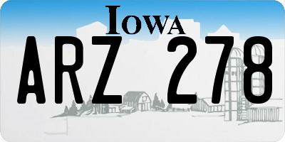 IA license plate ARZ278