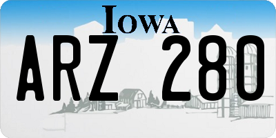 IA license plate ARZ280
