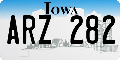 IA license plate ARZ282