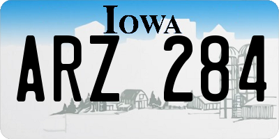 IA license plate ARZ284