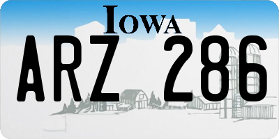 IA license plate ARZ286