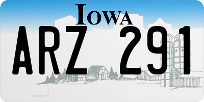 IA license plate ARZ291