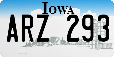 IA license plate ARZ293