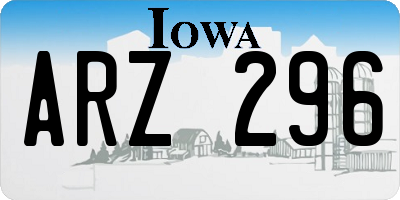 IA license plate ARZ296