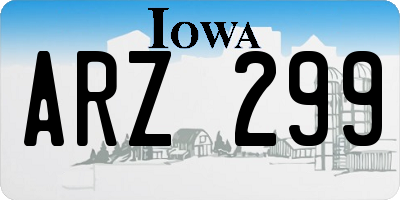 IA license plate ARZ299