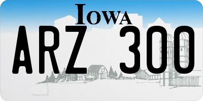 IA license plate ARZ300