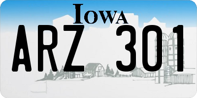 IA license plate ARZ301