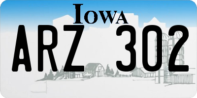 IA license plate ARZ302