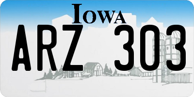 IA license plate ARZ303