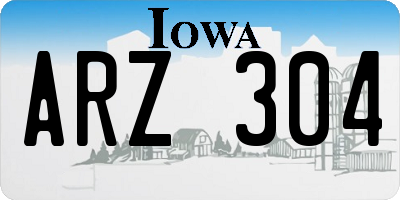 IA license plate ARZ304