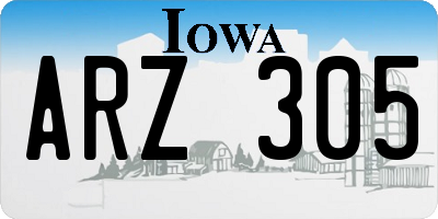 IA license plate ARZ305