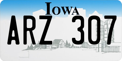 IA license plate ARZ307