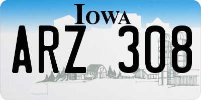 IA license plate ARZ308