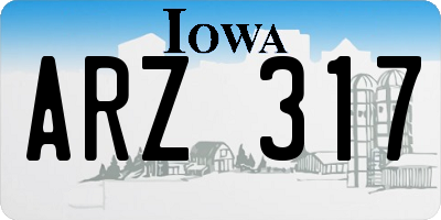 IA license plate ARZ317
