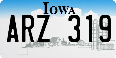 IA license plate ARZ319