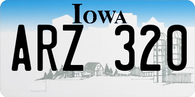 IA license plate ARZ320