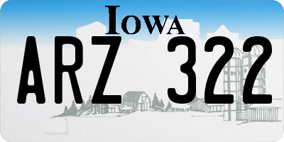 IA license plate ARZ322