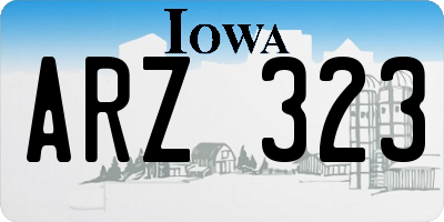 IA license plate ARZ323