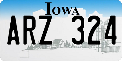 IA license plate ARZ324