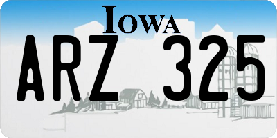 IA license plate ARZ325
