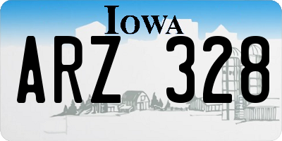 IA license plate ARZ328