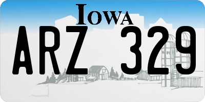 IA license plate ARZ329