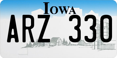 IA license plate ARZ330