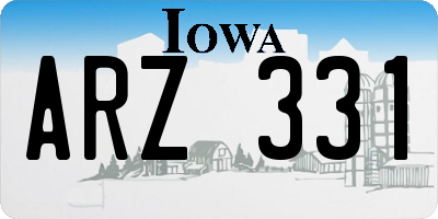 IA license plate ARZ331