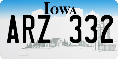 IA license plate ARZ332