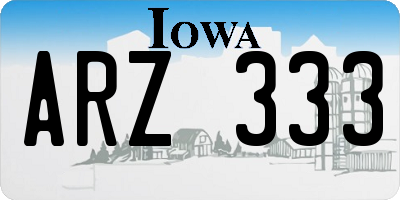 IA license plate ARZ333