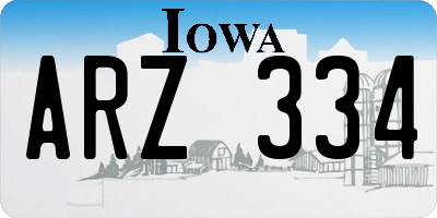 IA license plate ARZ334