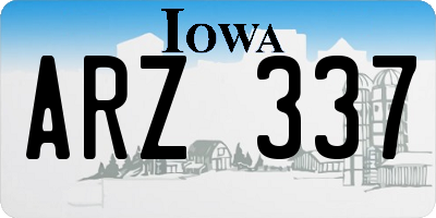 IA license plate ARZ337